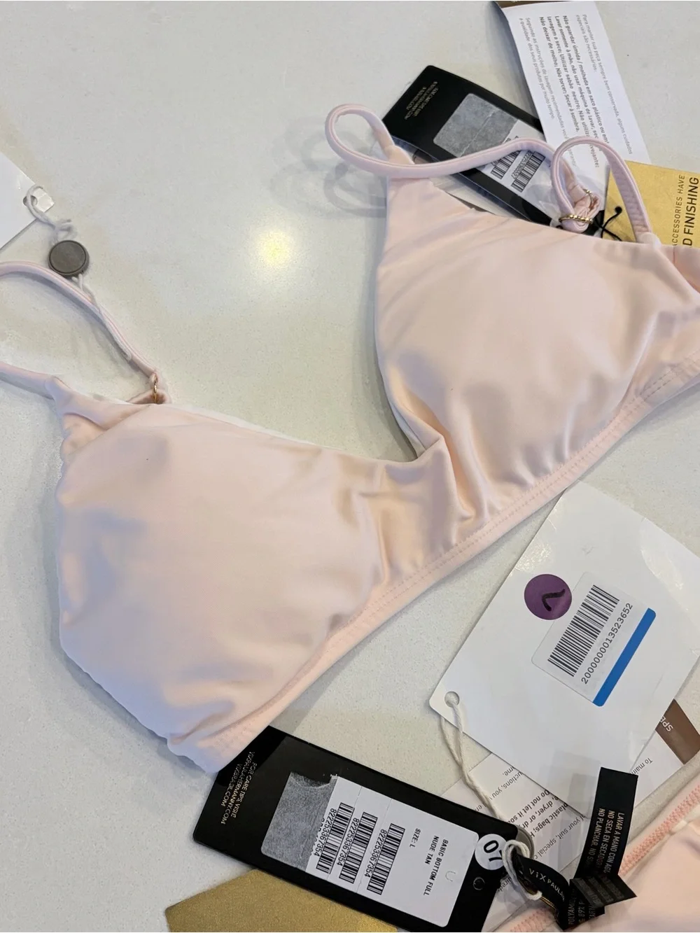 NWT, Vix Paula Hermanny Bikini Set in NudeTan, Size L